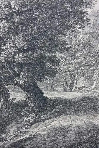 Johann Christian Reinhart (1761-1847) sign. Radierung, Bauer im Wald, Rom, 1805