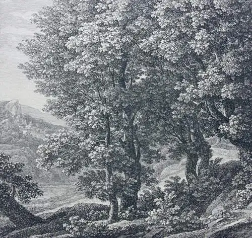 Johann Christian Reinhart (1761-1847) sign. Radierung, Bauer im Wald, Rom, 1805
