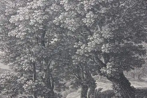 Johann Christian Reinhart (1761-1847) sign. Radierung, Bauer im Wald, Rom, 1805