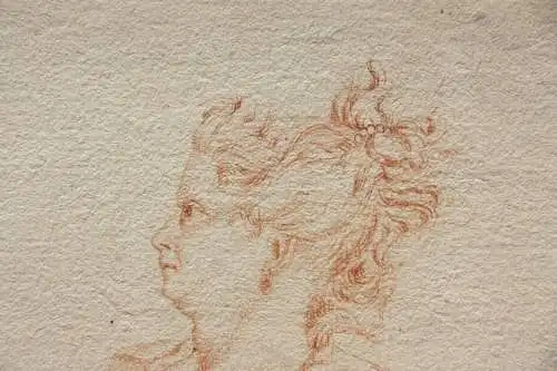 Umkreis Pier Leone Ghezzi (1674-1755) Rötel, Porträt einer Frau in Profilansicht