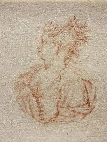 Umkreis Pier Leone Ghezzi (1674-1755) Rötel, Porträt einer Frau in Profilansicht