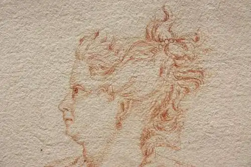 Umkreis Pier Leone Ghezzi (1674-1755) Rötel, Porträt einer Frau in Profilansicht