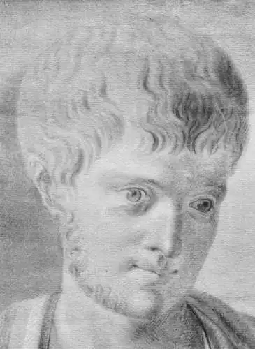 Büste eines römischen Feldherrn, klassizistische Antikenstudie Zeichnung um 1800