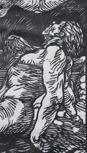 Peter Trumm (1888-1966) monogr. Holzschnitt, Hexentanz verso Bildnis J.M. Wehner