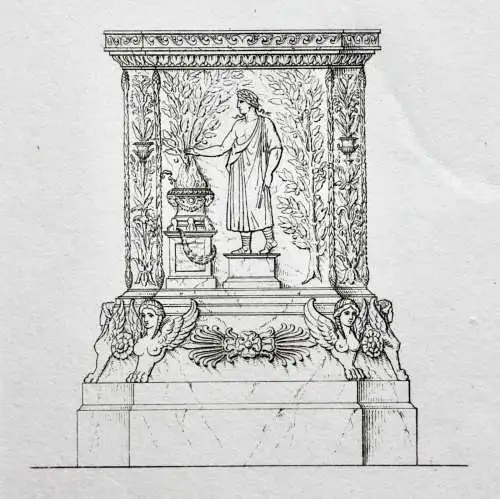 Henry Moses (um 1782 -1870) Kupferstich, antiker Altar, Sammlung Borghese, 1811