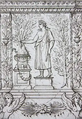Henry Moses (um 1782 -1870) Kupferstich, antiker Altar, Sammlung Borghese, 1811