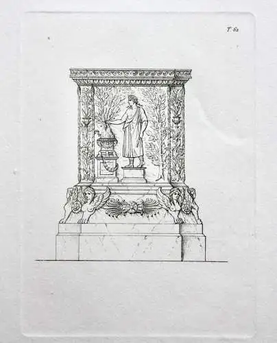 Henry Moses (um 1782 -1870) Kupferstich, antiker Altar, Sammlung Borghese, 1811