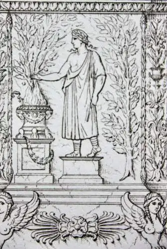 Henry Moses (um 1782 -1870) Kupferstich, antiker Altar, Sammlung Borghese, 1811