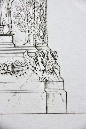 Henry Moses (um 1782 -1870) Kupferstich, antiker Altar, Sammlung Borghese, 1811