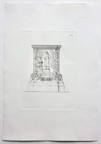Henry Moses (um 1782 -1870) Kupferstich, antiker Altar, Sammlung Borghese, 1811