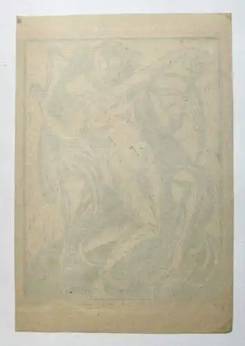 "Der Tod und das Mädchen", Holzschnitt, signiert und monogrammiert "LE", 1962