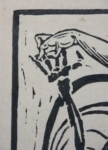 "Der Tod und das Mädchen", Holzschnitt, signiert und monogrammiert "LE", 1962