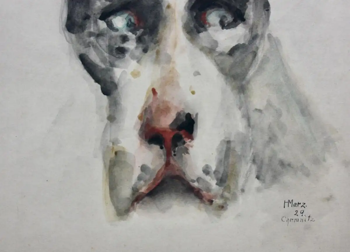 H. Merz, signiertes Aquarell, Tierstudie, Hund, Dänische Dogge, Great Dane, 1929 7