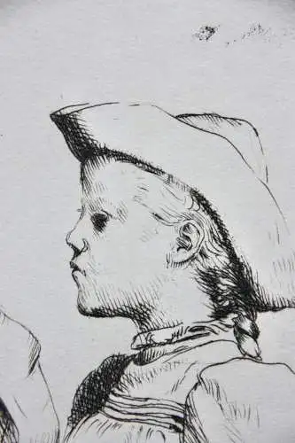 Leopold von Kalckreuth (1855-1928), monogr. Radierung "Die Fasanenjagd", 1911