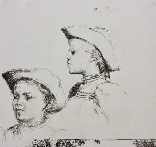 Leopold von Kalckreuth (1855-1928), monogr. Radierung "Die Fasanenjagd", 1911