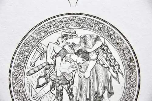 Henry Moses (um 1782 -1870) Kupferstich, etruskischer Spiegel, 1811
