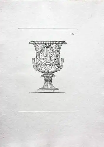 Henry Moses (um 1782 -1870) Kupferstich, antike Kratervase mit Vogel-Dekor, 1811