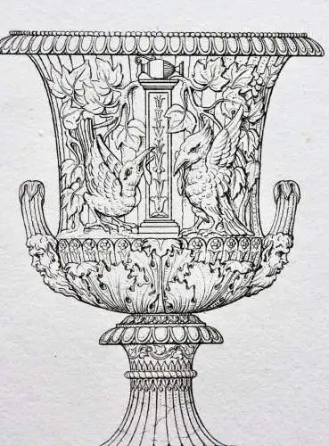 Henry Moses (um 1782 -1870) Kupferstich, antike Kratervase mit Vogel-Dekor, 1811