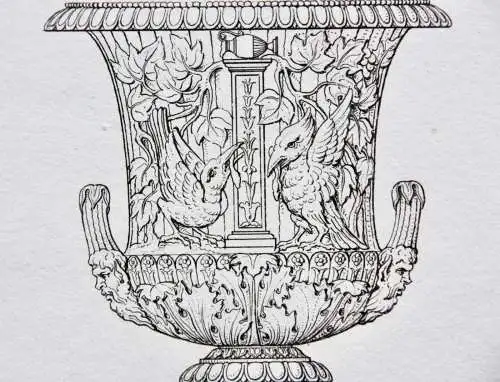 Henry Moses (um 1782 -1870) Kupferstich, antike Kratervase mit Vogel-Dekor, 1811