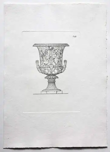 Henry Moses (um 1782 -1870) Kupferstich, antike Kratervase mit Vogel-Dekor, 1811