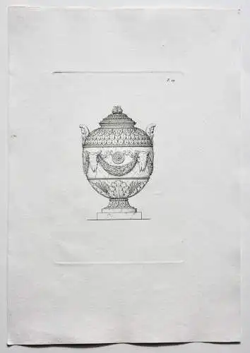 Henry Moses (um 1782 -1870) Kupferstich, antike Vase mit Widderkopf-Dekor, 1811