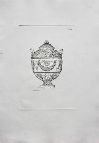 Henry Moses (um 1782 -1870) Kupferstich, antike Vase mit Widderkopf-Dekor, 1811