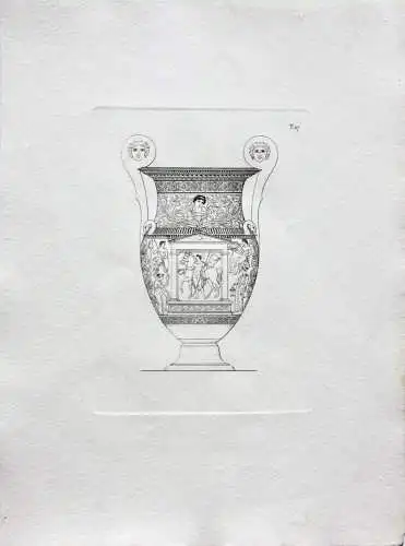 Henry Moses (um 1782 -1870) Kupferstich, Hamilton Vase, Voluten-Krater, 1811