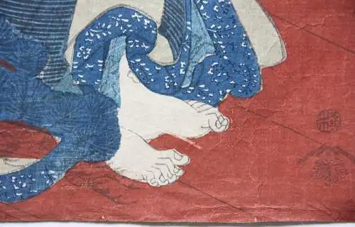 Utagawa Kunisada I (Toyokuni III) (1786-1864) Ukiyo-e, Ôban Triptychon, Bijin-ga