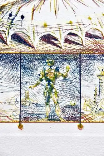 Lucien Coutaud (1904-1977), signierte Farbradierung, surreale Komposition, 1951