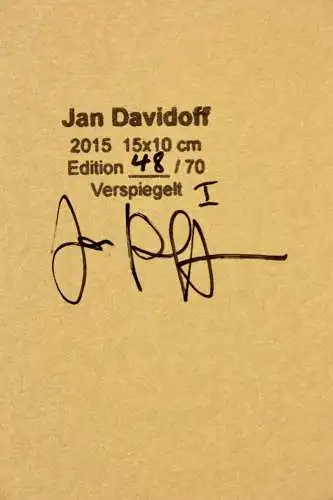 Jan Davidoff (geb. 1976) signierter Reliefdruck auf Karton, "Verspiegelt I" 2015