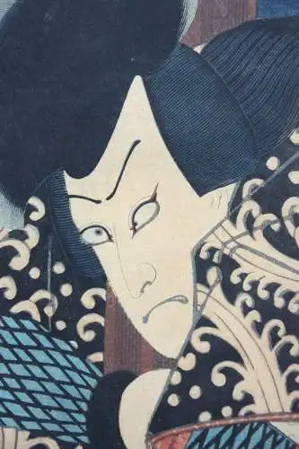 Utagawa (Ochiai) Yoshiiku (1833-1903) Ukiyo-e, Ôban, Actor Kawarazaki Gonjuro I