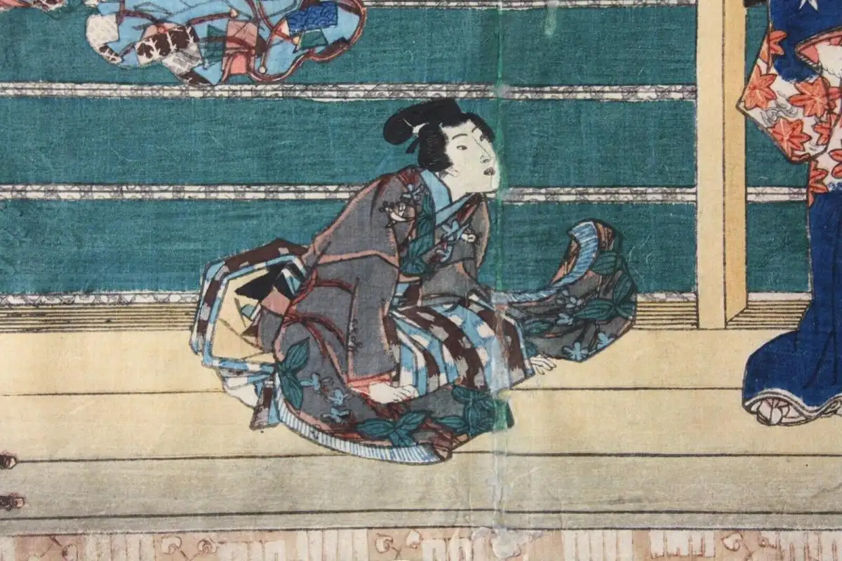 Utagawa Kunisada I (Toyokuni III) (1786-1864) Nishiki-e Ukiyo-e, Horizontal Ôban 2
