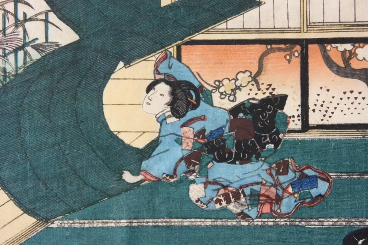 Utagawa Kunisada I (Toyokuni III) (1786-1864) Nishiki-e Ukiyo-e, Horizontal Ôban 3