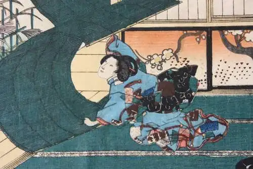 Utagawa Kunisada I (Toyokuni III) (1786-1864) Nishiki-e Ukiyo-e, Horizontal Ôban