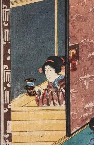 Utagawa Kunisada I (Toyokuni III) (1786-1864) Nishiki-e Ukiyo-e, Horizontal Ôban