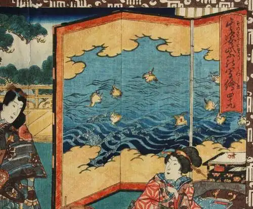 Utagawa Kunisada I (Toyokuni III) (1786-1864) Nishiki-e Ukiyo-e, Horizontal Ôban