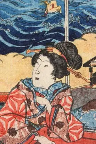 Utagawa Kunisada I (Toyokuni III) (1786-1864) Nishiki-e Ukiyo-e, Horizontal Ôban