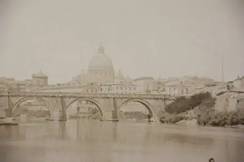 "Roma - Tevere Ponte S. Angelo. Mole Adriana", Vintage Albuminabzug, um 1860/70