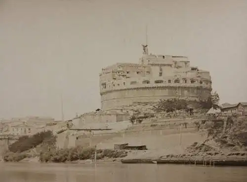 "Roma - Tevere Ponte S. Angelo. Mole Adriana", Vintage Albuminabzug, um 1860/70