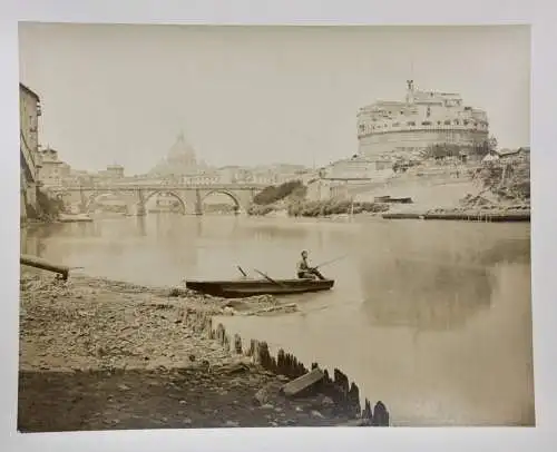 "Roma - Tevere Ponte S. Angelo. Mole Adriana", Vintage Albuminabzug, um 1860/70