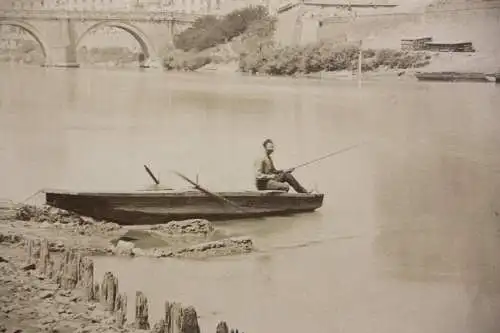 "Roma - Tevere Ponte S. Angelo. Mole Adriana", Vintage Albuminabzug, um 1860/70