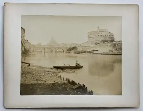 "Roma - Tevere Ponte S. Angelo. Mole Adriana", Vintage Albuminabzug, um 1860/70