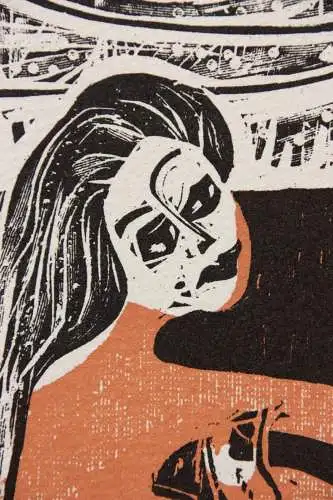 Karl-Heinz Hansen Bahia (1915-1978), sign. Farbholzschnitt "Telemachos Abschied"