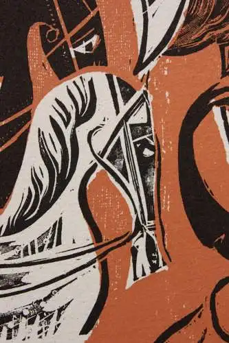 Karl-Heinz Hansen Bahia (1915-1978), sign. Farbholzschnitt "Telemachos Abschied"