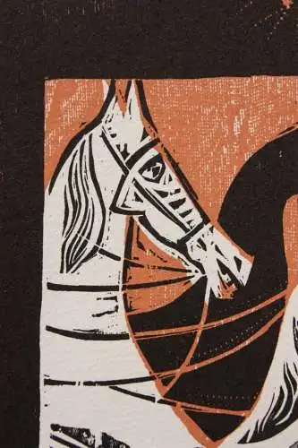 Karl-Heinz Hansen Bahia (1915-1978), sign. Farbholzschnitt "Telemachos Abschied"