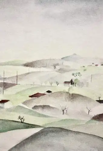 Henny Protzen-Kundmüller (1896-1967) monogrammiertes Aquarell Landschaft 1920/30