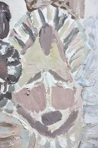 J. v. Hollenn, signierte Ölstudie, Stillleben mit afrikanischen Masken & Figuren