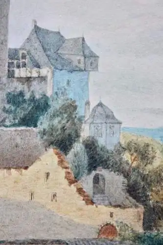 Romantischer Landschaftsmaler, Aquarell, Burg Hohlenfels, Mudershausen, um 1820