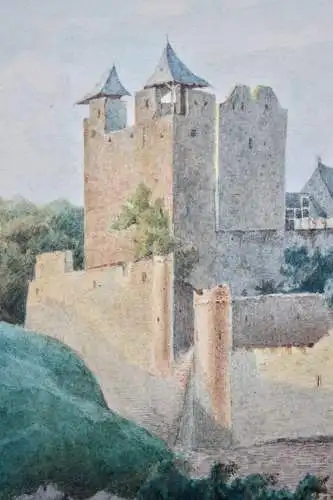 Romantischer Landschaftsmaler, Aquarell, Burg Hohlenfels, Mudershausen, um 1820