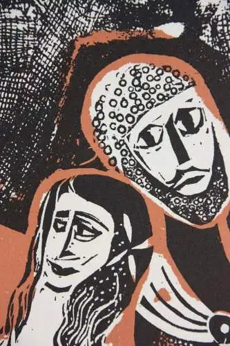 Karl-Heinz Hansen Bahia (1915-1978), Farbholzschnitt, "Das große Odysseus Boot"